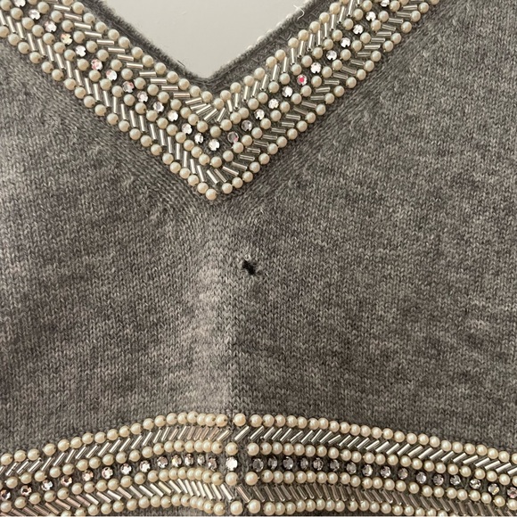 J. Crew gray cashmere beaded tank top - Picture 5 of 7